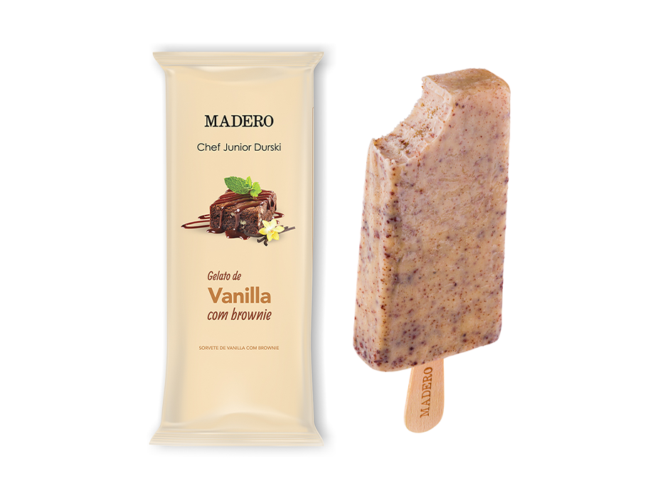 Gelato de Vanilla com Brownie